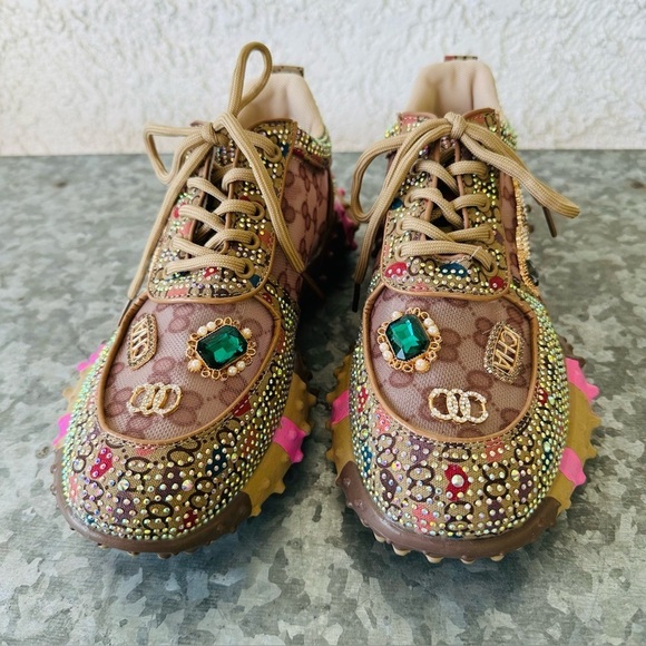 OOG Generation Sneakers sz 40 chunky crystal bling streetwear - Picture 4 of 15